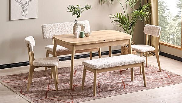 Benchli Sedirli Mutfak Masa Takımı MT-6284 - 